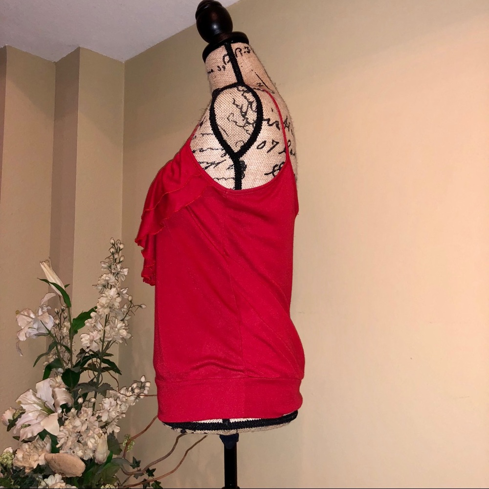 ~Ophelia~ Red v-neck tank top. Size M. - Picture 3 of 5